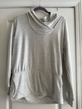 Light Gray Pullover Hoodie with Front Pockets